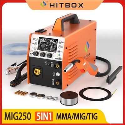 5in1 Fülldraht MIG//MIG Schutzgas/Lift-TIG/MMA Hitbox 250A MIG MAG Schweißgerät