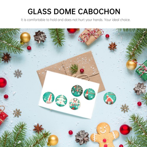  50 Pcs Clear Baubles Holiday Ornaments Christmas Glass Dome Cabochons - Zdjęcie 4 z 12