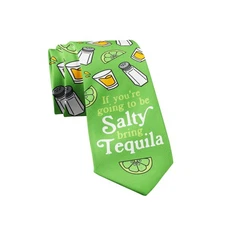 If You're Going to Be Salty Bring Tequila Tie Novelty Ties for Men Funny
