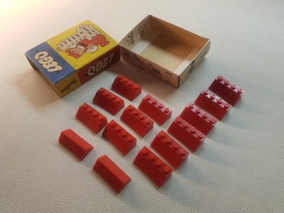 Vintage Lego 280-1 Sloping Roof Bricks, Red OVP including Box 280 1959 RARE