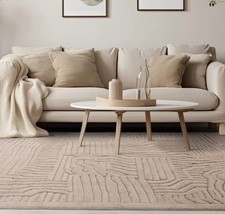 Image of Valley Natural Route Rug Modern Beige Lounge Bedroom Rugs