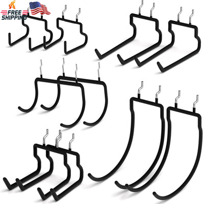 INCLY 10 Pack Heavy Duty Pegboard Hooks, 1/4'' Pegboard Drill Holder Tool Utility