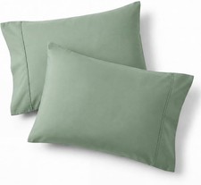 Queen Pillow Cases Set of 2 - Sage Green Brushed Microfiber Pillowcase 2 Pack,
