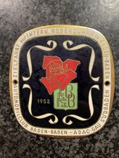Plakette ADAC Zielfahrt zur Intern. Rosenschau Baden-Baden 1952