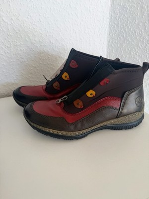 Rieker Damen  Stiefeletten Blau Rot Anti-Stress Sohle EU 38