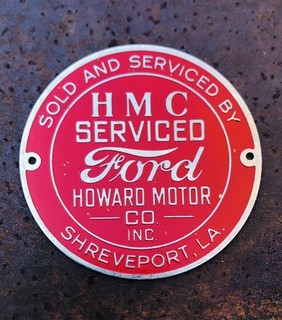 1920's HMC Howard FORD Motor Co Shreveport Louisiana Auto Dealer RADIATOR BADGE