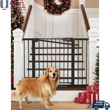 Safety Baby Gate Wide Walk Thru Double Lock Installation Stairs Doorways New