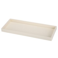 Silicone Bathroom Vanity Tray, 11.8" x 4.9" Soap Dispenser Organiser, Apricot
