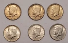 Kennedy Half Dollars 50¢ - Five 1964 and One 1969 - Total 6 Coins