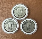 Lot of 3 Standing Liberty Silver Quarters No Date Visible
