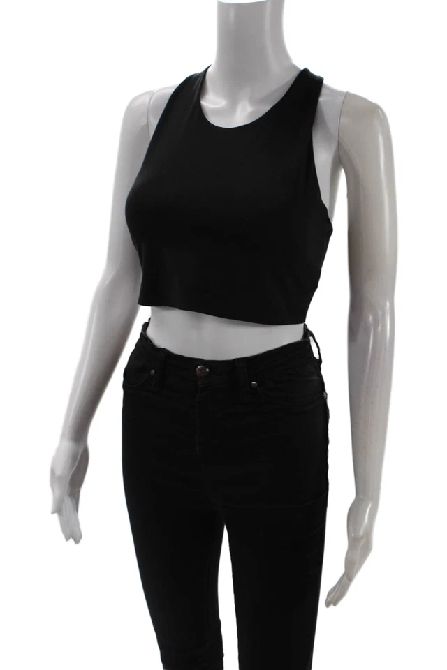 Uniqlo Womens Scoop Neck Stretch Knit Sports Bra Blakc Size Medium - Image 2 of 4