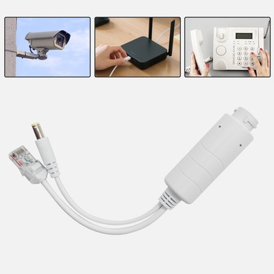 2 XPOE Power Over Ethernet Splitter Camera Barrel Plug Adapter Efficiency Energy
