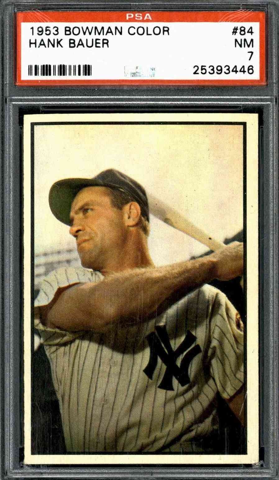 1953 Bowman Color #84 Hank Bauer - PSA 7