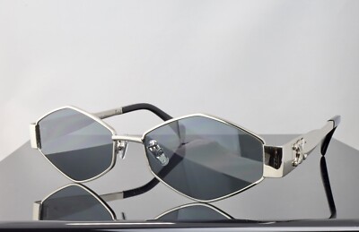 Celine Triomphe Metal CL40254U 16A Silver / Gray Lenses Geometric Sunglasses