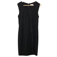 Calvin Klein Black Ruffle Front Sleeveless Dress Size 4