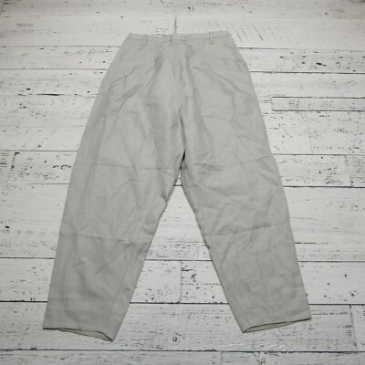 pas de calais Pants Size Small Wool Linen Tencel Blend Gray Elastic Waist