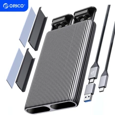 ORICO Dual M.2 NVMe SATA SSD Enclosure USB C to M2 Adapter M Key PCIe & B+M Key