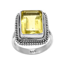 Citrine Gemstone Ring Solid 925 Sterling Silver Unique Gift Idea For Anniversary