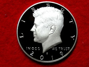 99.9 SILVER Kennedy SILVER Half Dollar Proof 2019 S.