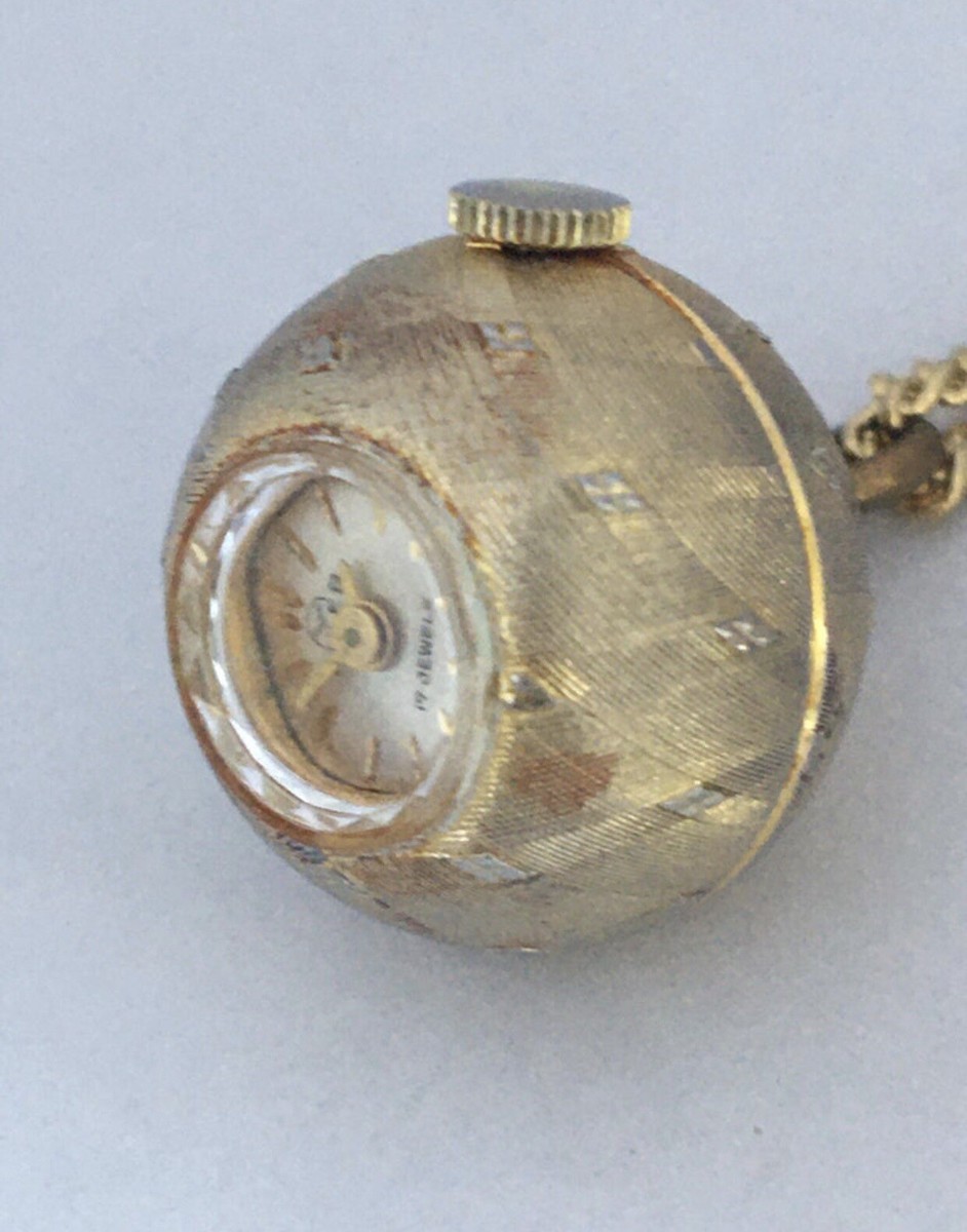 Vintage Gold-Plated Bvler Mechanical Pendant Ball Watch