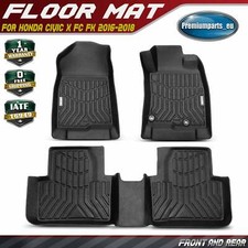 3Pcs Floor Mat TPE All Weather Waterproof for Honda Civic X FC FK 2016-2018 New