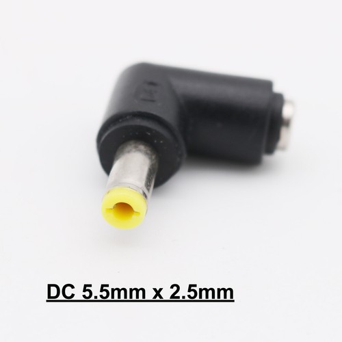 10pcs DC Power Adapter Connector 5.5mm x 2.5mm Male Right Angle To Female Laptop - Picture 6 of 7