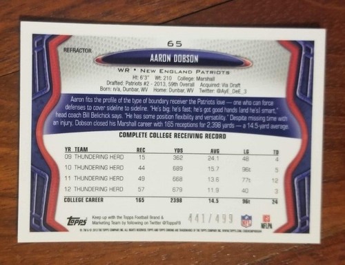2013 Topps Chrome Refractor, Xfractor & Parallel Football Cards Pick Your Player - Picture 95 of 369