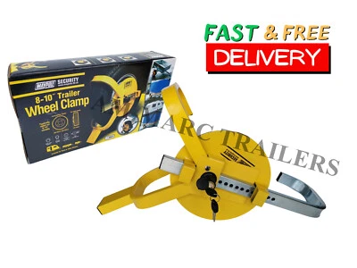 Maypole Heavy Duty 8"- 10" Car Van Trailer Caravan Security Wheel Clamp Lock