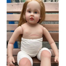 30inch Reborn Doll Kits Toddler Girl with Hand-Rooted Hair Painted Kit DIY Part