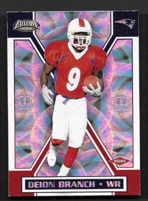 2002 Pacific Exclusive #98 Deion Branch RC New England Patriots