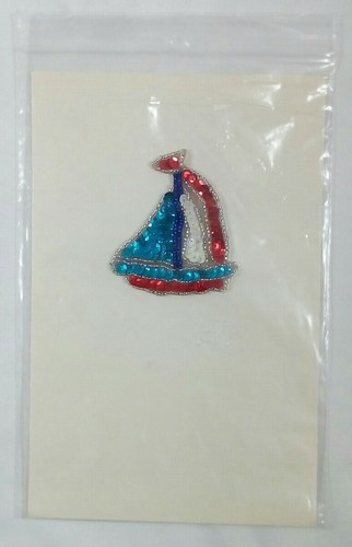 Karla Jordan Kollections SAILBOAT Sequin Applique removable adhesive VTG 1990s - Picture 5 of 5