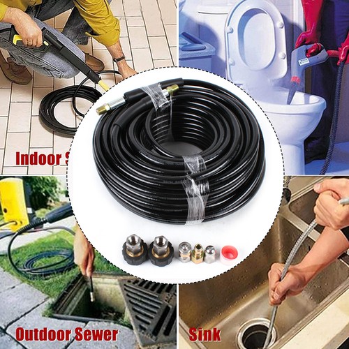 ??Sewer Line and Drain Jetter Kit 1/4" x 100' Hose with Sewer Nozzle & Adapters