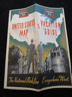 2nd Burlington Railroad Map and Vacation Guide (1940 edition)