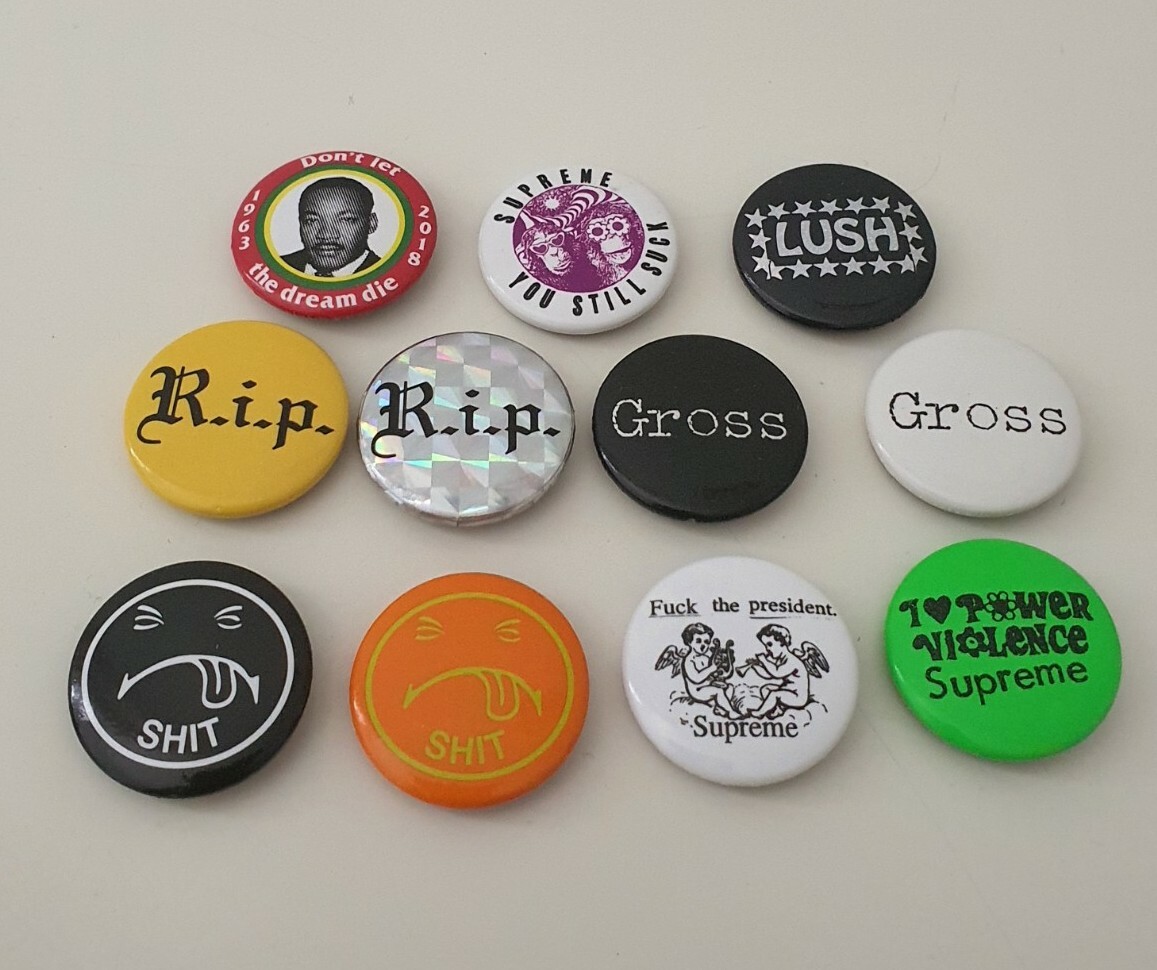 11x Supreme pins metal badges bundle accessories Rare