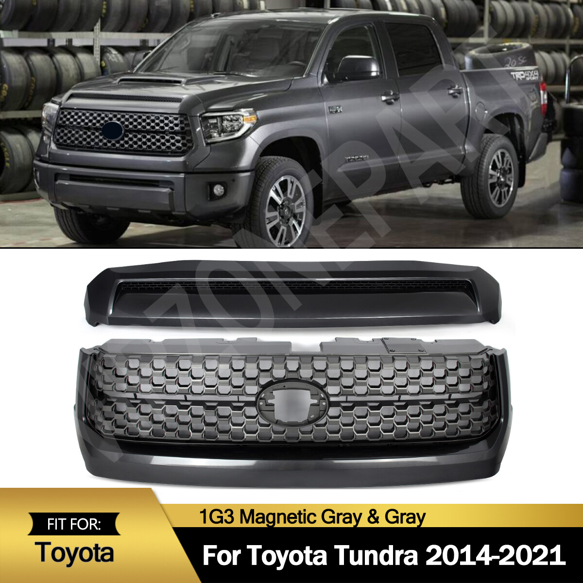 1G3 Magnetic Gray Front Grille Hood Bulge Molding For 2014