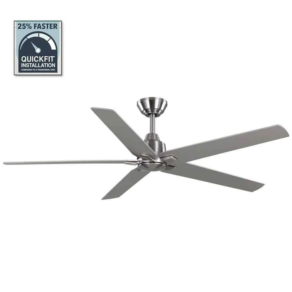 Hampton Bay Bellmore 56 in. Indoor Brushed Nickel Ceiling Fan w 