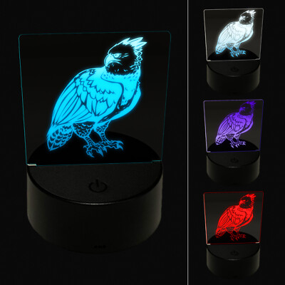 Magnificent Harpy Eagle 3D Illusion LED Night Light Sign Nightstand Desk Lamp