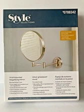 Style Selections Wall Mounted Magnifying Mirror #0788342 Swivels & Rotates