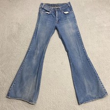 VINTAGE Levis 684 Jeans Women Fits 27x32  USA Made 70s Orange Tab Bell Bottom