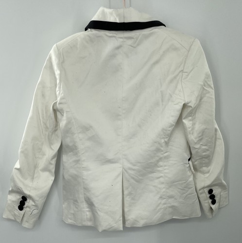 DSQUARED 2 boys white cotton blend blazer w/ black trim sz 8y - Picture 2 of 5