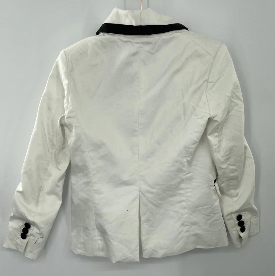 Blazer DSQUARED 2 niños blanco mezcla algodón con ribete negro talla 8y Foto 2 de 4