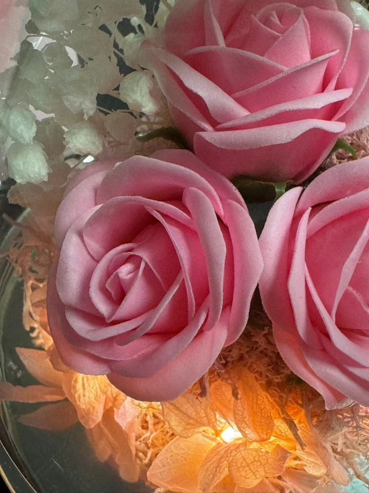 Regalo para mamá día de la madre, rosa flor real preservada en ángel de cristal grande... Foto 3 de 4