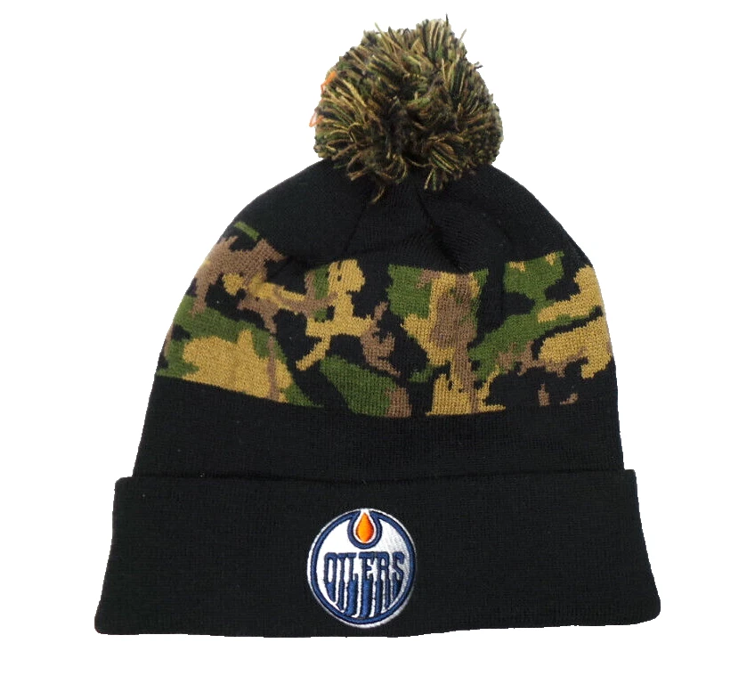 Mitchell & Ness Edmonton Oilers Toque Beanie Hat Camo Camouflage Ice Hockey