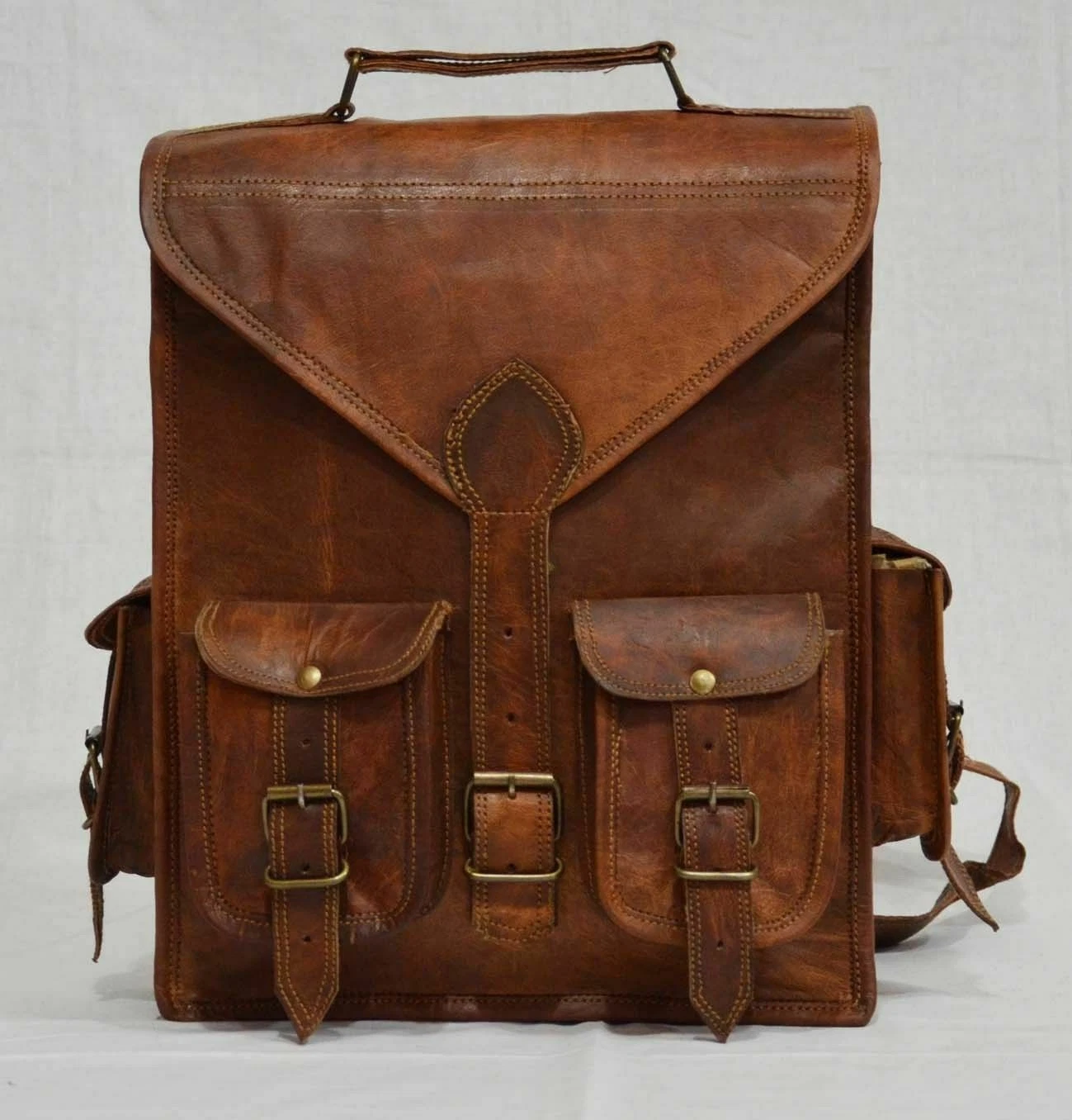 New Large Genuine Leather Backpack & Rucksack Travel Bag For Men's and Women's