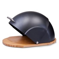 Zeller Brotkasten Bread Box Brotbox Holz Bambus 37 X 26 X 20.5 Cm Schwarz