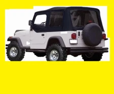 new 1988-1995 SOFT TOP FOR HALF DOORS BLACK for Jeep Wrangler YJ