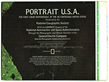 ⫸ 1976-7 July Portrait National Geographic USA Map UNITED STATES 50 States - A1