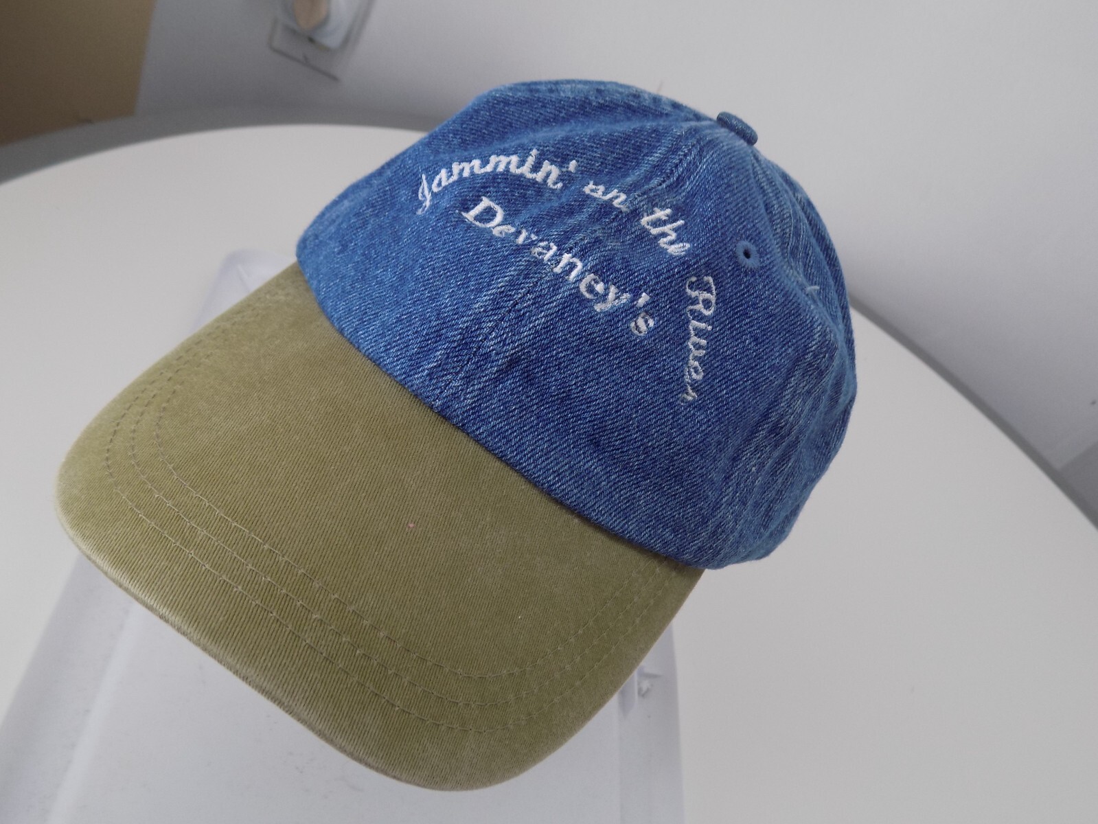 Devaney's Jammin On The River denim strapback hat… - image 1