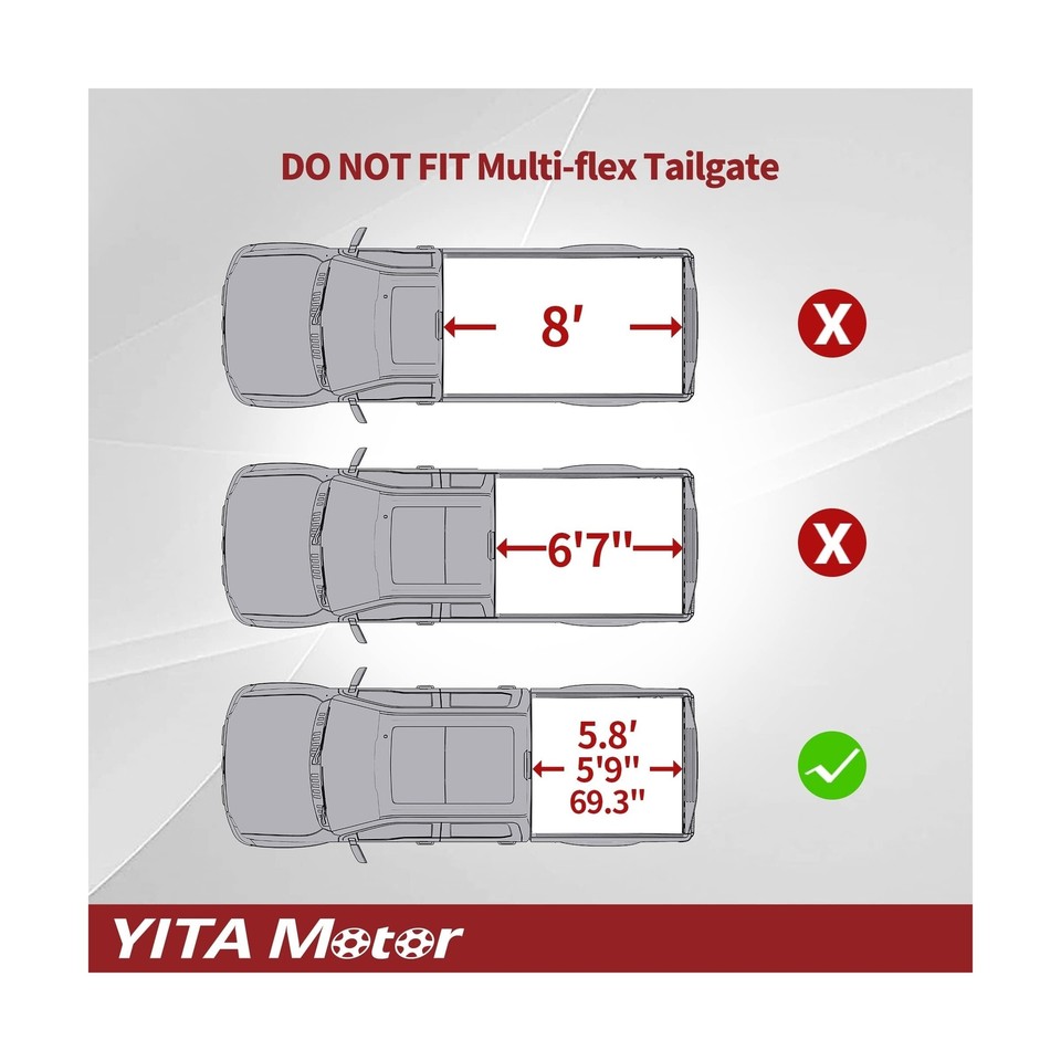 YITAMOTOR Soft Roll Up Truck Bed Tonneau Cover Compatible with 2019