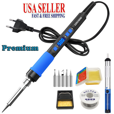 #ad 90W Soldering Iron Electric Kit Welding Solder Wire Adjust Temperature Premium $20.99